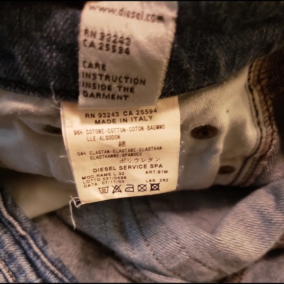Diesel Industry Blue Wash Distressed Denim Jeans - Picture 6 of 10